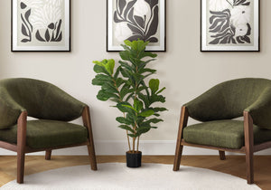 41" Tall, Artificial Plant, Fiddle Tree, Indoor, Faux, Fake, Floor, Greenery, Potted, Real Touch, Decorative - Green / Black - Best Buy Furniture