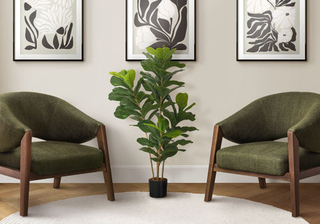 41" Tall, Artificial Plant, Fiddle Tree, Indoor, Faux, Fake, Floor, Greenery, Potted, Real Touch, Decorative - Green / Black - Best Buy Furniture