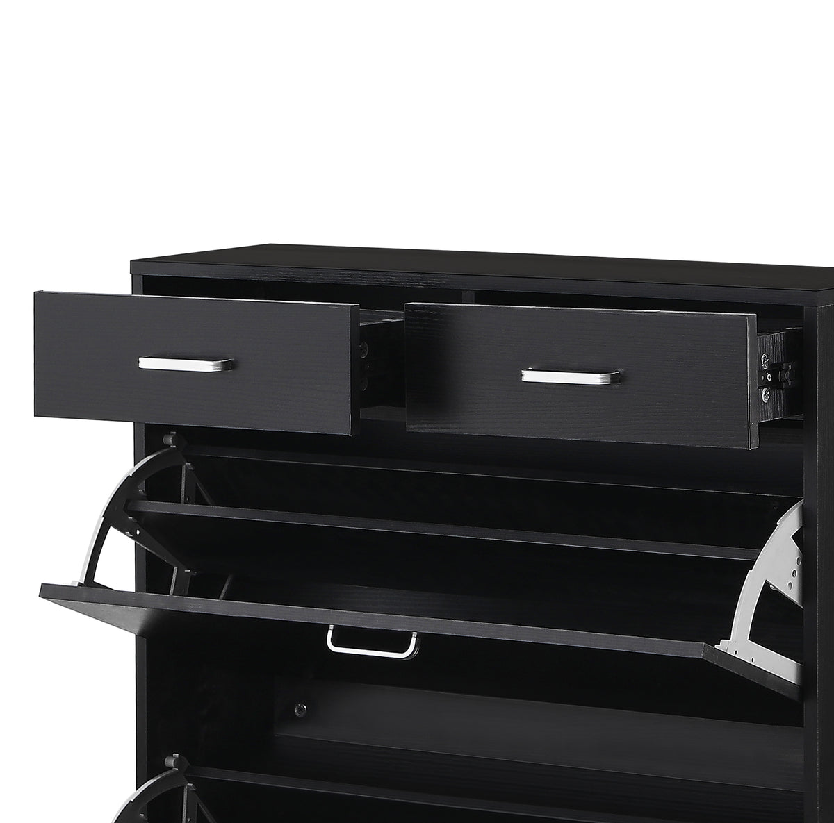 Large Size Shoe Cabinet - Freestanding Tipping Bucket Organizer