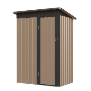 4.27FT x 2.42FT Metal Garden Shed 5 x 3 FT Pent Roof with Hinge Door