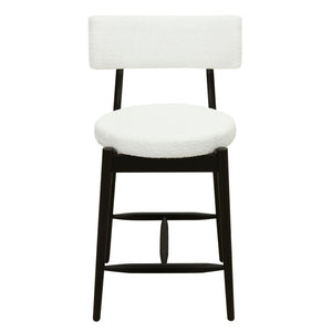 Mid Century Modern Counter Stools, Fabric Upholstered Chairs
