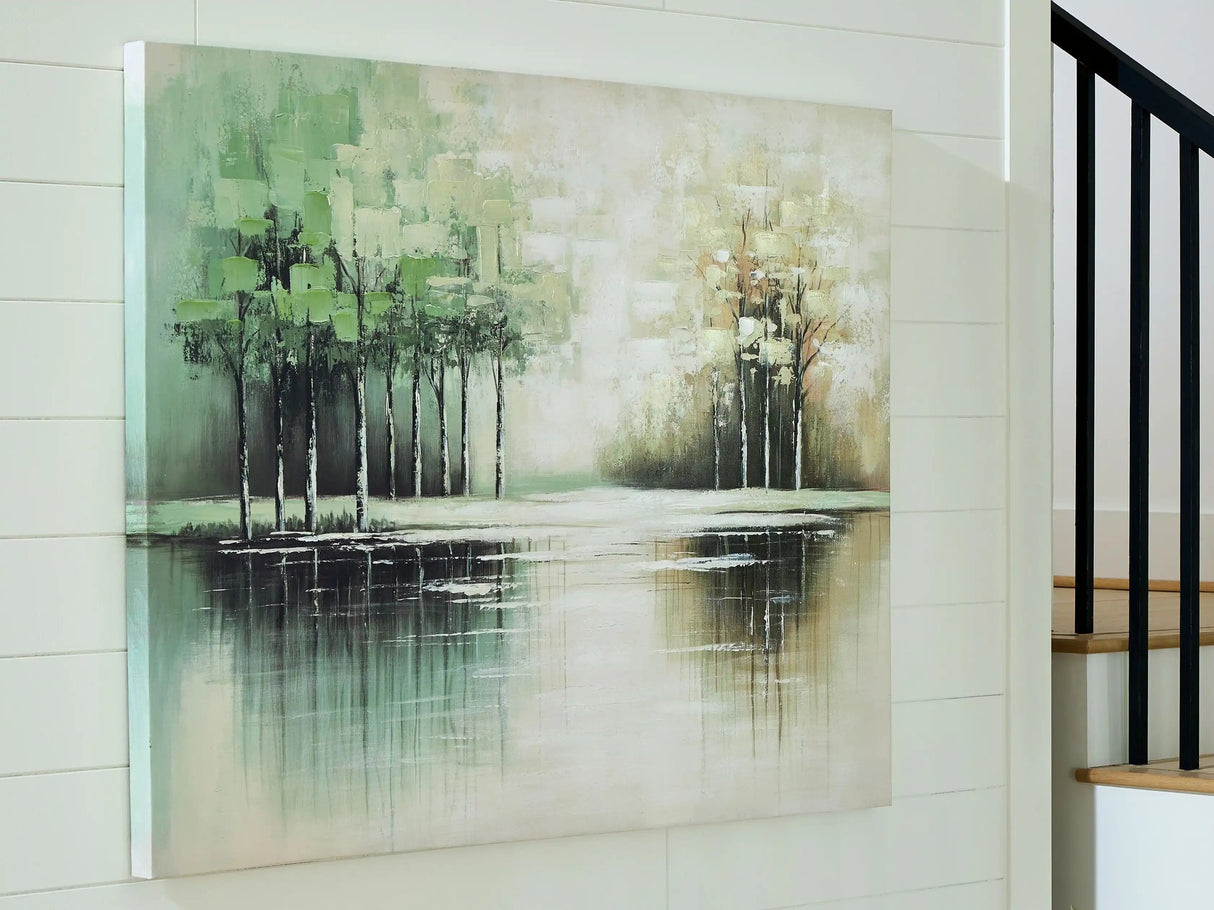 Garlenridge - Wall Art - Green / Tan / White - Best Buy Furniture