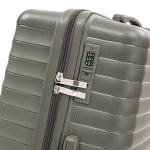 4 Piece Set Spinner Wheel Luggage with Cosmetic Case in Green