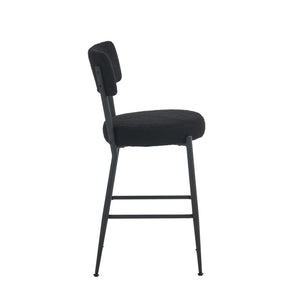 Modern Teddy Fabric Upholstered Bar Stools - Legs