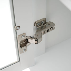 Freestanding Tall Bathroom Cabinet With Adjustable Shelves, Drawers, Soft Close Glass Doors