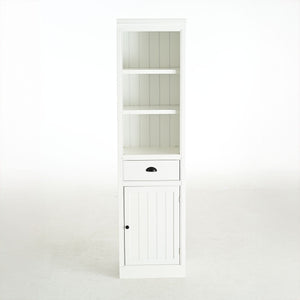 Retro Style 75'' Tall Display Shelf With Cabinet For Hallways Living Room Kitchen - White