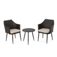 Kenneth - 3 Pieces Chat Set Outdoor Furniture - Brown Multi - Best Buy Furniture