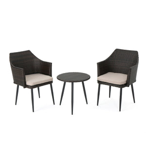 Kenneth - 3 Pieces Chat Set Outdoor Furniture - Brown Multi - Best Buy Furniture