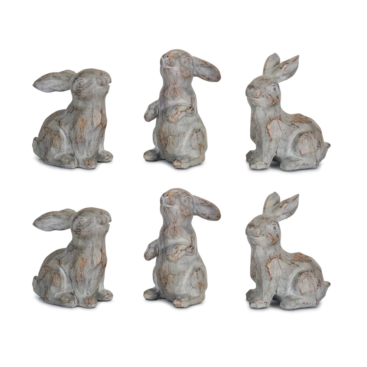 Washed-stone-garden-rabbit-figurine-(set-of-6)-Figurines