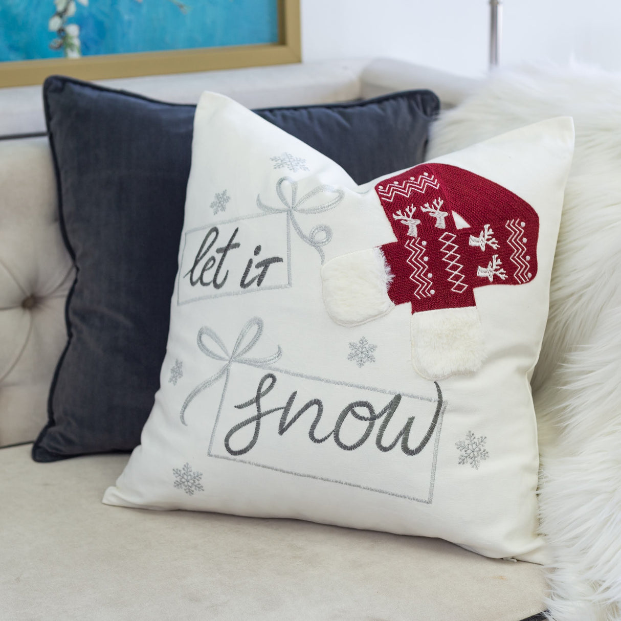 Let It Snow Christmas Throw Pillow