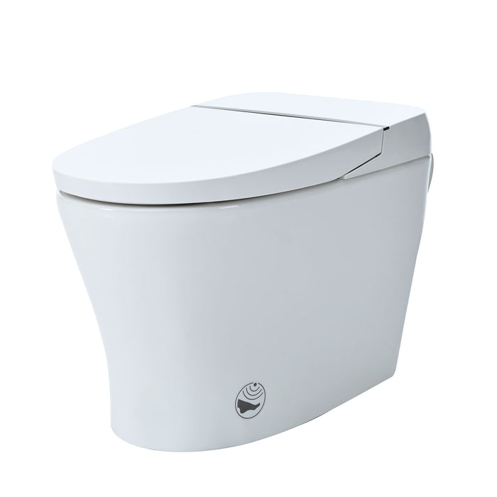 White Heated Seat Smart Toilet with Dual Flush and Night Light