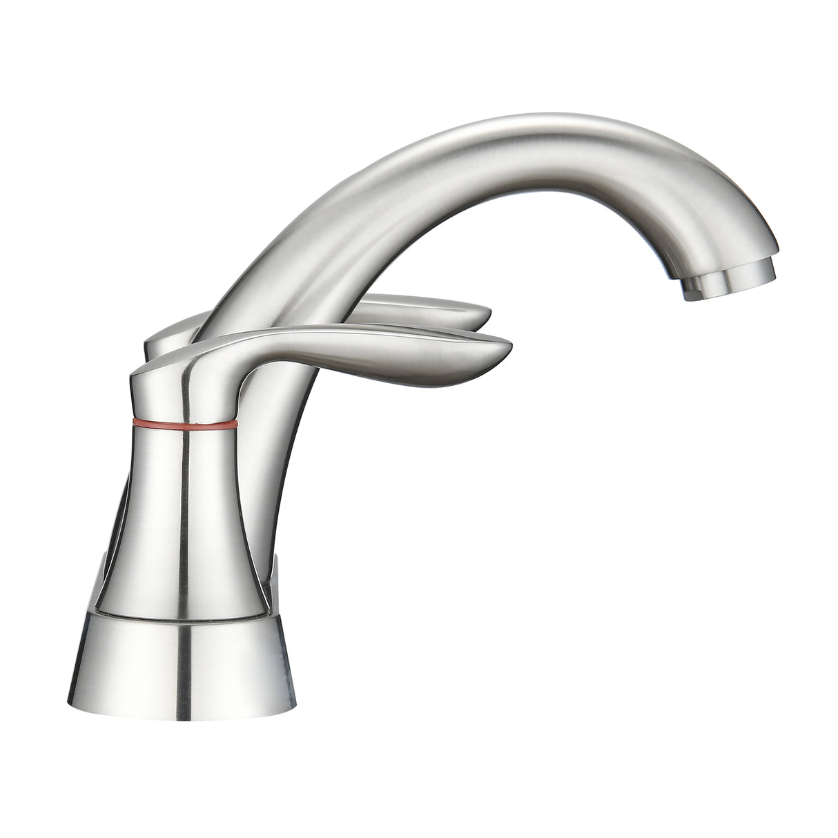 Two Handle 4 Inch Centerset Bathroom Sink Faucet with Pop-Up Drain, Brushed Nickel