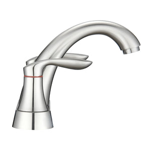 Two Handle 4 Inch Centerset Bathroom Sink Faucet with Pop-Up Drain, Brushed Nickel