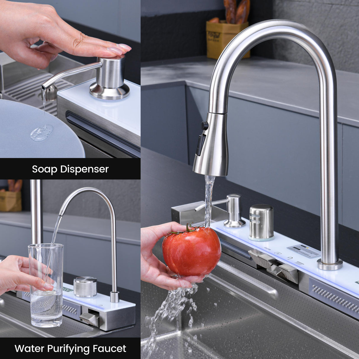 Pull-out Faucet Single Bowl Sink - 30"x18"