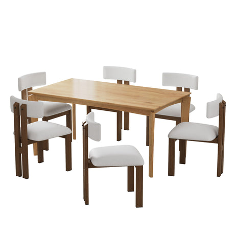 7 Piece Dining Set With Upholstered Armless Chairs And Table - Best Buy Furniture