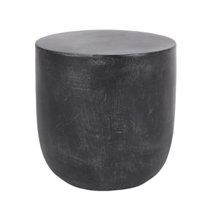 Outdoor Lightweight Concrete End Table With Natural Texture - Matte Black - Best Buy Furniture