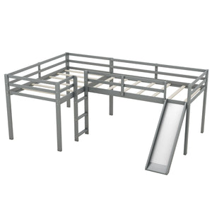 L Shaped Loft Bed With Ladder And Slide