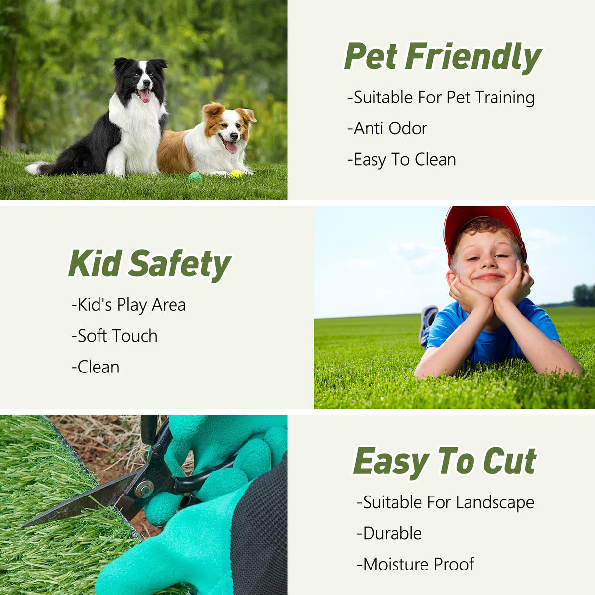 Realistic Deluxe Artificial Grass Synthetic Thick Lawn Turf Carpet