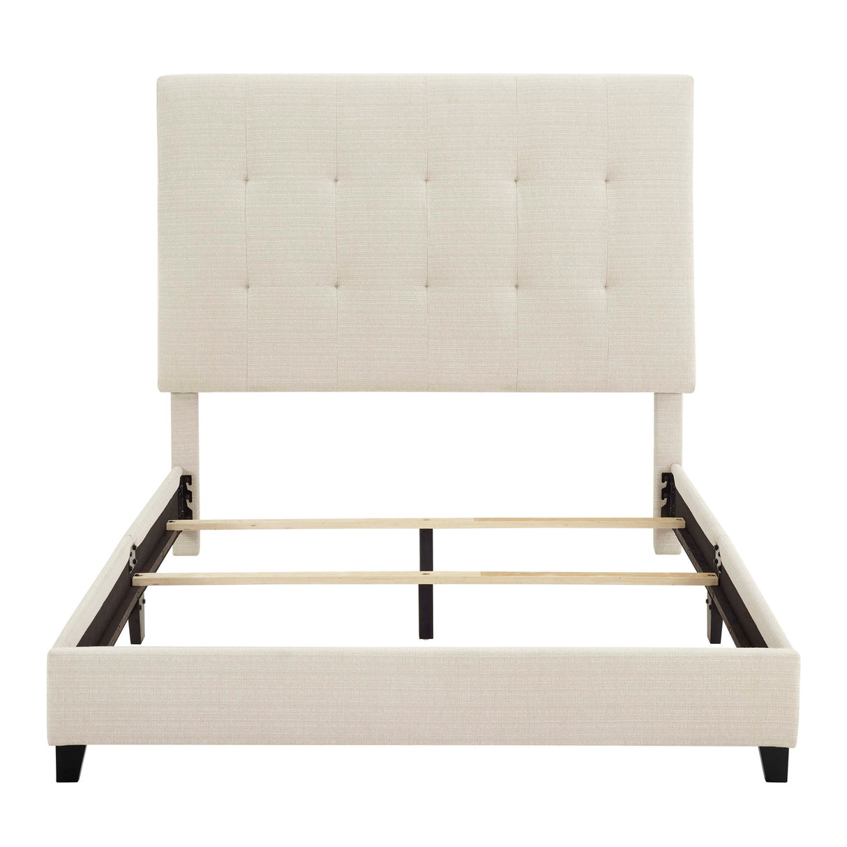 Tufted Upholstered Headboard Platform Bed