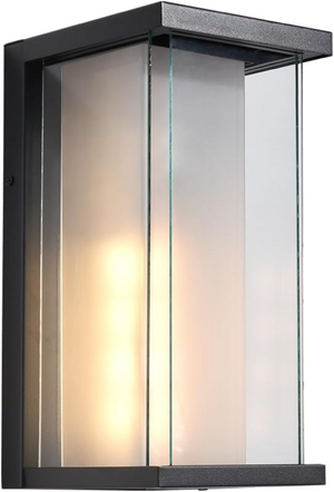 Dusk to Dawn Outdoor Wall Sconce, 13.3 Inch, Modern Black, Waterproof