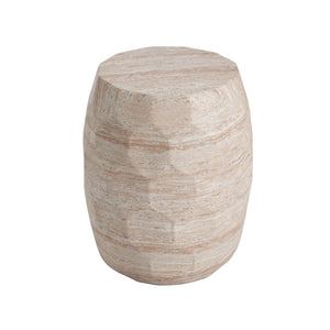 Travertine Lightweight Concrete Side Table For Indoor / Outdoor Use - Beige - Best Buy Furniture