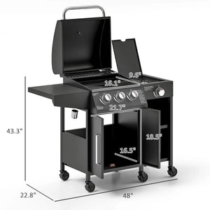 Barbecue Grill Gas Grill with Side Burner