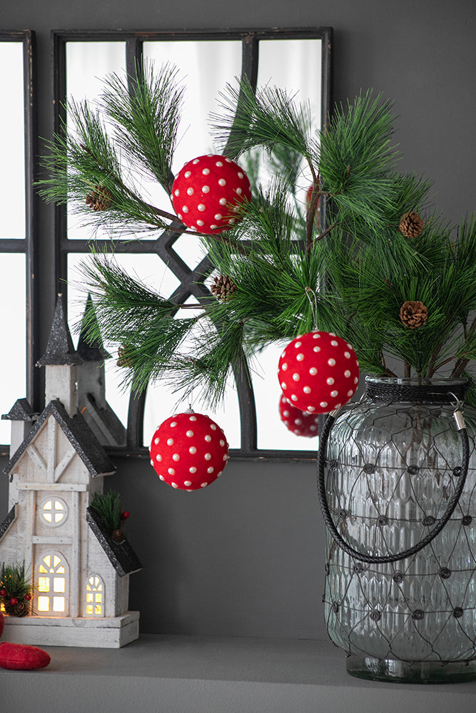 D3.9" Christmas Ball Ornaments, Set of 6