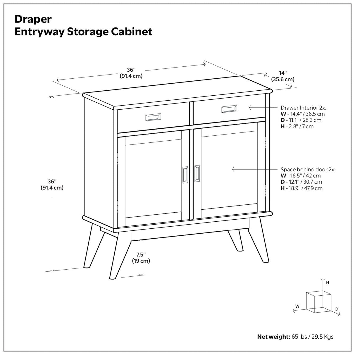 Draper - Entryway Storage Cabinet - Brown