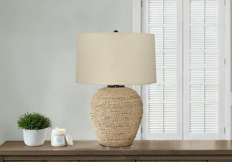 Lighting, Table Lamp, Rattan, Resin, Transitional - Beige - Best Buy Furniture