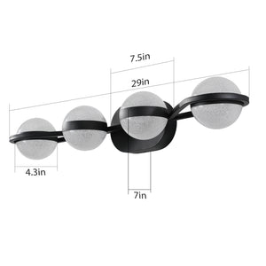 30" Black Minimalist LED Bathroom Vanity Light
