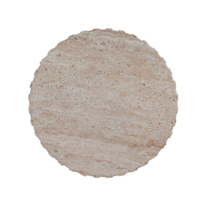 Elegant Outdoor / Indoor Lightweight Concrete Side Table With Travertine - Beige - Best Buy Furniture