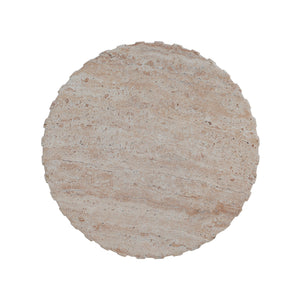 Elegant Outdoor / Indoor Lightweight Concrete Side Table With Travertine - Beige