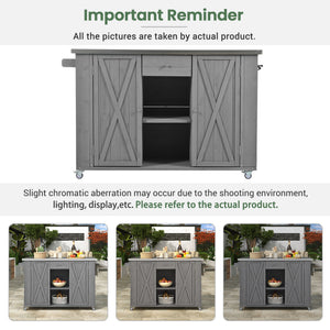 Outdoor Kitchen Island With Stainless Steel Top, Ample Storage Space, Towel And Spice Racks And A Bottle Opener