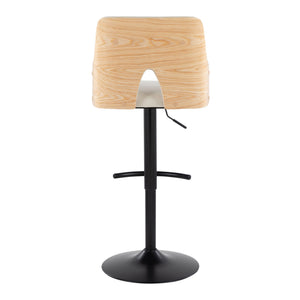 Stella - Contemporary Adjustable Barstool Stool With Swivel And Rounded T Footrest (Set of 2)