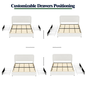 Liv - Patented With Drawers Upholstered Storage Platform Bed