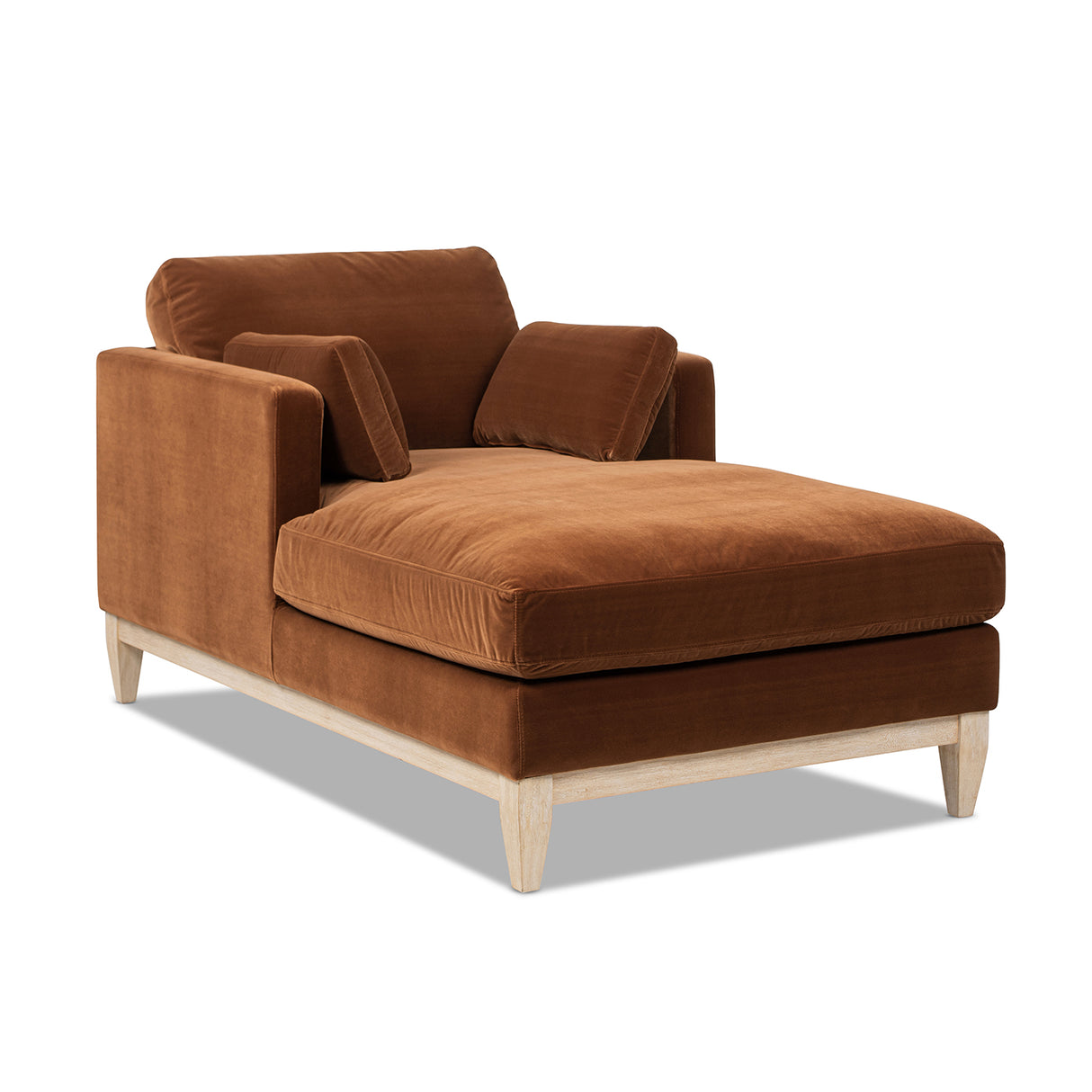 Knox 65" Modern Farmhouse Chaise Lounge Chair, Burnt