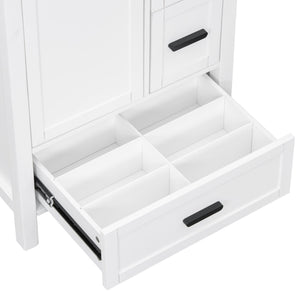 Bathroom Vanity With Sink, Soft-Close Doors, Double-Layer Shelf And 3 Drawers