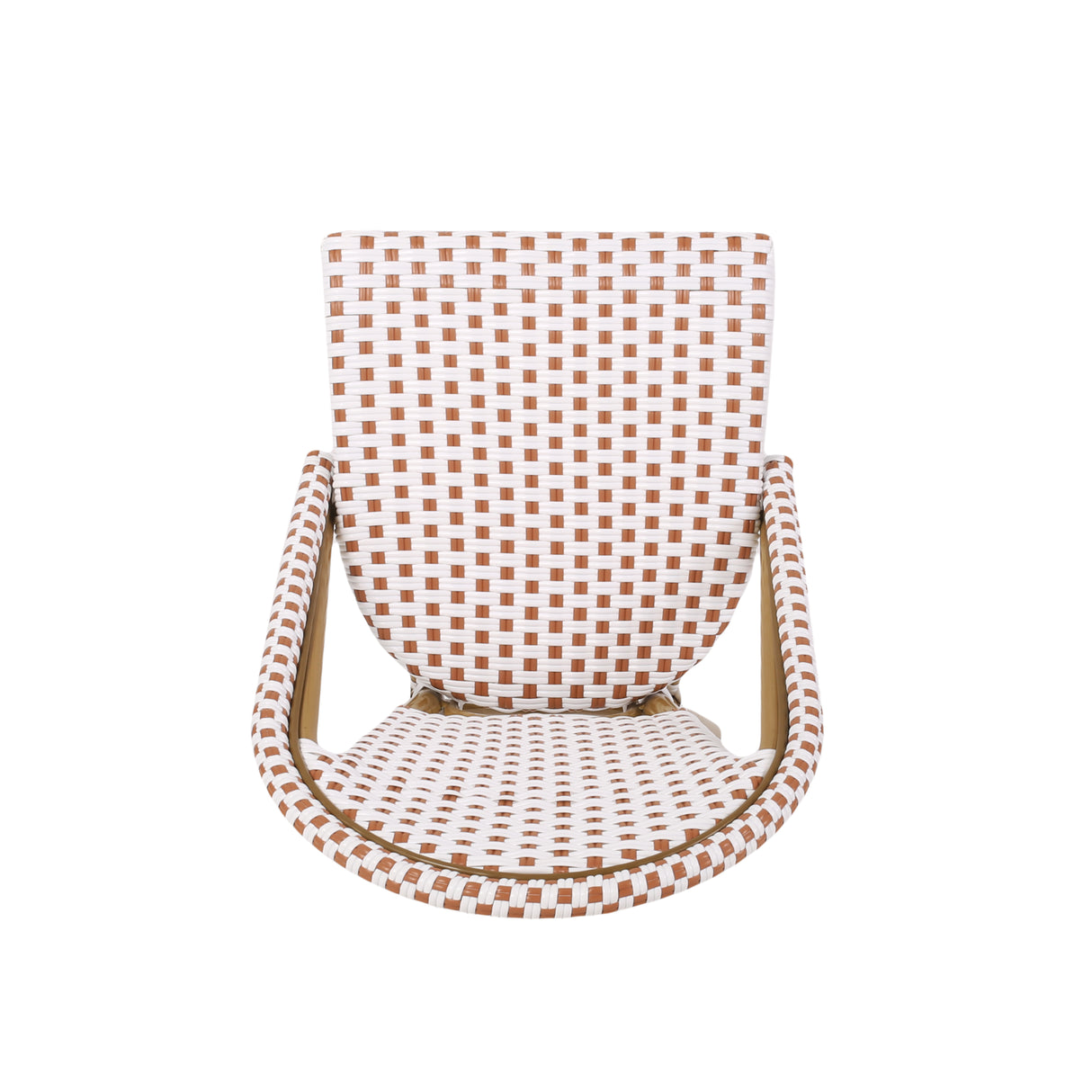 Outdoor PE Rattan and Aluminum French Bistro Chairs, Set of 2, Rusted