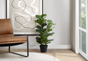 32" Tall, Artificial Plant, Fiddle Tree, Indoor, Faux, Fake, Floor, Greenery, Potted, Real Touch, Decorative - Green / Black - Best Buy Furniture
