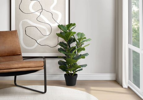 32" Tall, Artificial Plant, Fiddle Tree, Indoor, Faux, Fake, Floor, Greenery, Potted, Real Touch, Decorative - Green / Black - Best Buy Furniture