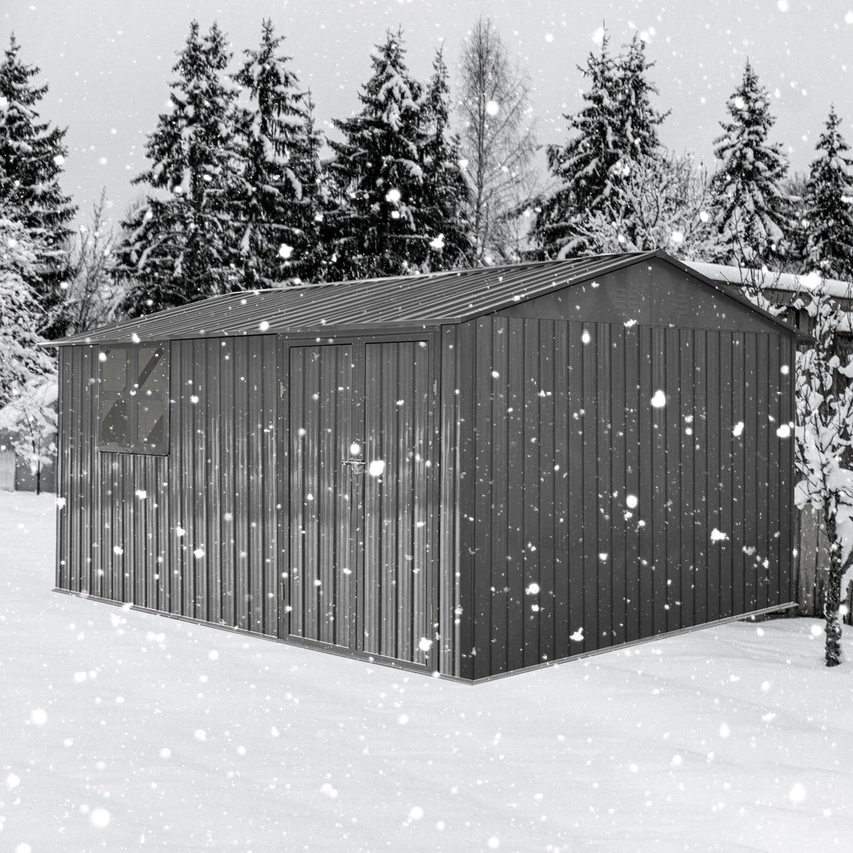 12x10 Ft Metal Garden Shed for Outdoor Storage