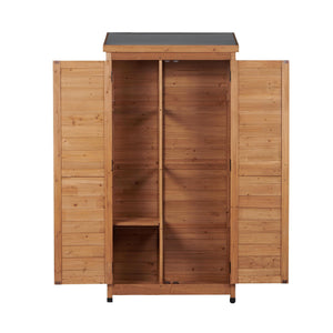 Outdoor Storage Shed With Vertical Tool Cabinet For Backyard
