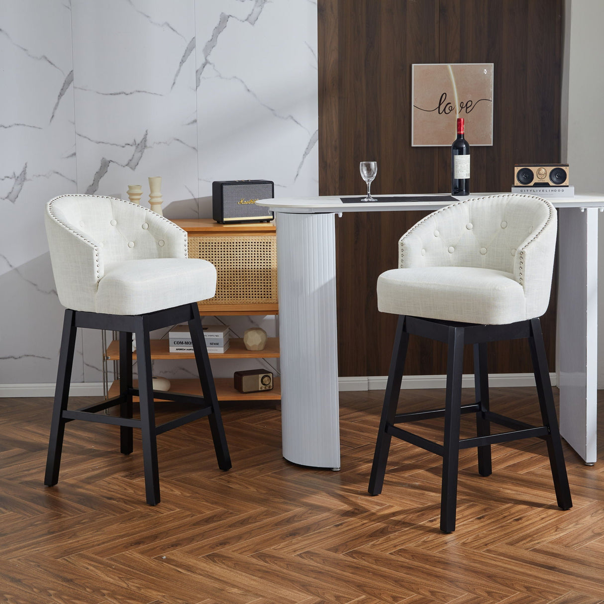 360 Degree Rotation Swivel Counter Stools (Set of 2) - Best Buy Furniture