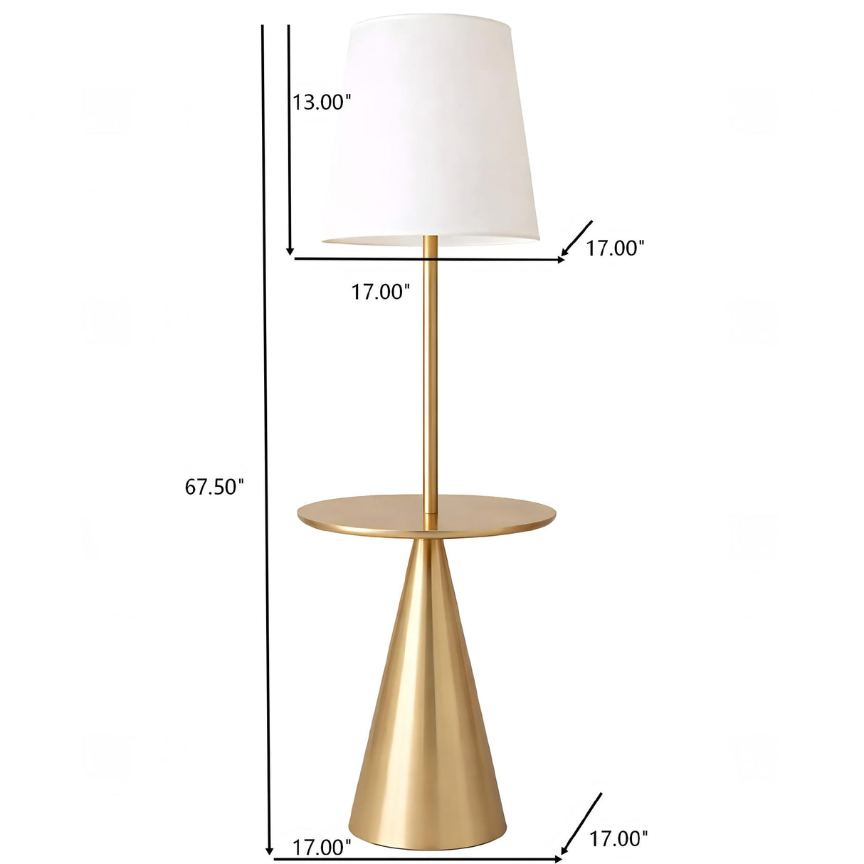 Celestial Modern Floor Lamp with Brass Accent Table