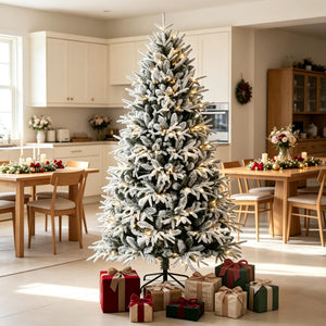 Pre-lit Flocked Christmas Tree