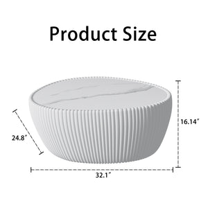 Light Sintered Stone Top Goose Egg Shape Table