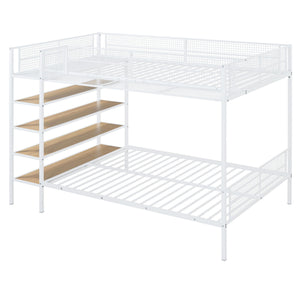 Bunk Bed With 5 Tier Shelves