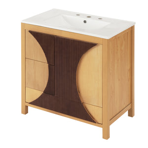 30 Inch Mid-Century Modern Bathroom Vanity with Sink