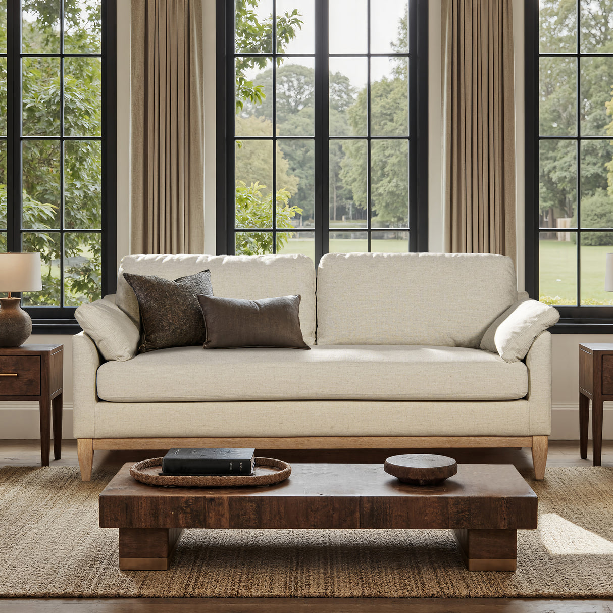 Pasadena 75.5" Modern Farmhouse Sofa in Flax