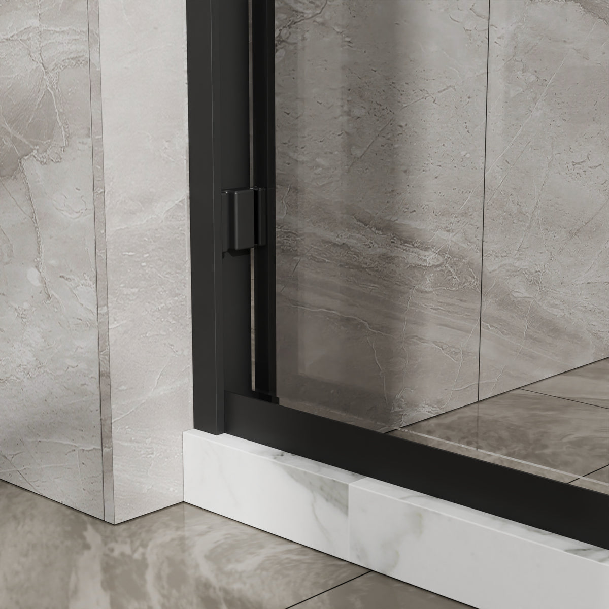 Goodyo Double Sliding Glass Shower Door 60 in. W x 72 in. H